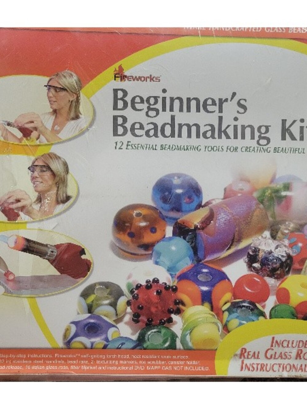 Fireworks Beginner’s Essentials Glass Bead making Kit Make Lampwork Beads NEW